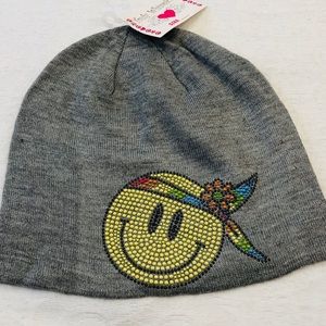 Embellished Fun Emoji Faced Winter Hat**One Size
